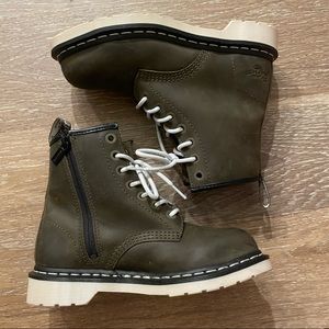 Dr. Marten’s Work Steel Toed, Slip Resistant, Zip, Olive Green